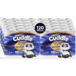 Panda Cuddle 3‑Ply Quilted Toilet Paper – Ultra Soft & Gentle Bulk Loo Rolls, Bulk Bathroom Tissue - Maxi Value Pack of 120 Rolls, Sustainable Gentle Bathroom Tissue, Unscented - Pack of 120